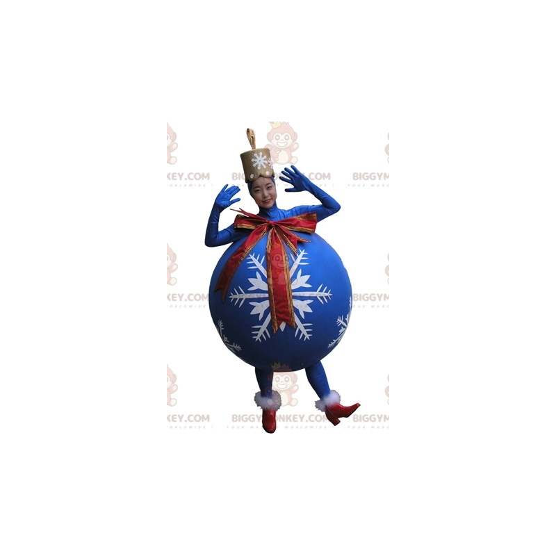 Giant Blue Christmas Tree Ball BIGGYMONKEY™ Mascot Costume -