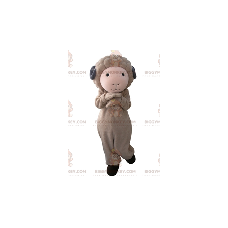 Bonito y suave disfraz de mascota de cabra marrón y gris Bonito y suave disfraz de mascota de cabra marrón y gris