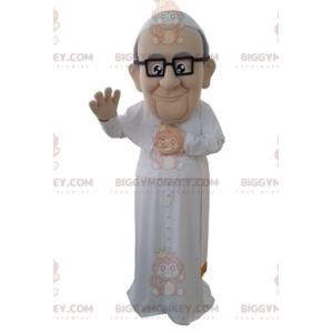 Pave BIGGYMONKEY™ maskotkostume i hvid religiøs påklædning -