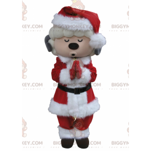 BIGGYMONKEY™ Weiß-graues Ziegen-Maskottchen-Kostüm im