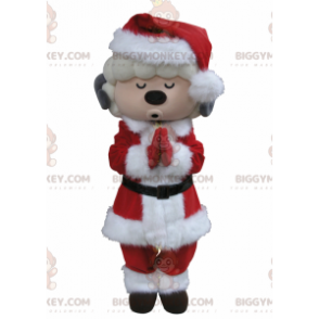 BIGGYMONKEY™ Weiß-graues Ziegen-Maskottchen-Kostüm im