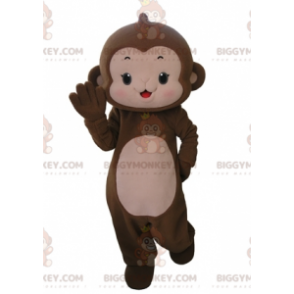 Heel schattig BIGGYMONKEY™-mascottekostuum van bruine en roze