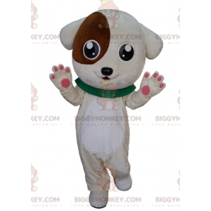 Traje de mascote de cachorro BIGGYMONKEY™ bonito e macio branco