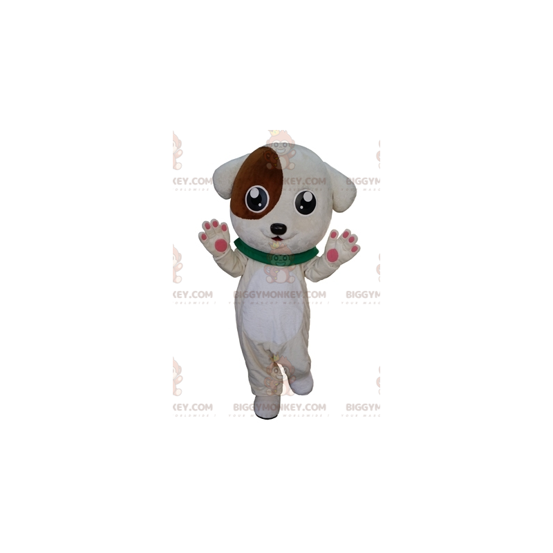 Traje de mascote de cachorro BIGGYMONKEY™ bonito e macio branco