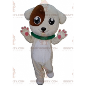 Traje de mascote de cachorro BIGGYMONKEY™ bonito e macio branco