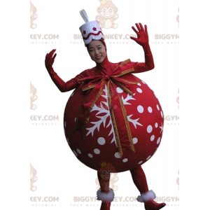 Fantasia de mascote gigante vermelha da árvore de Natal