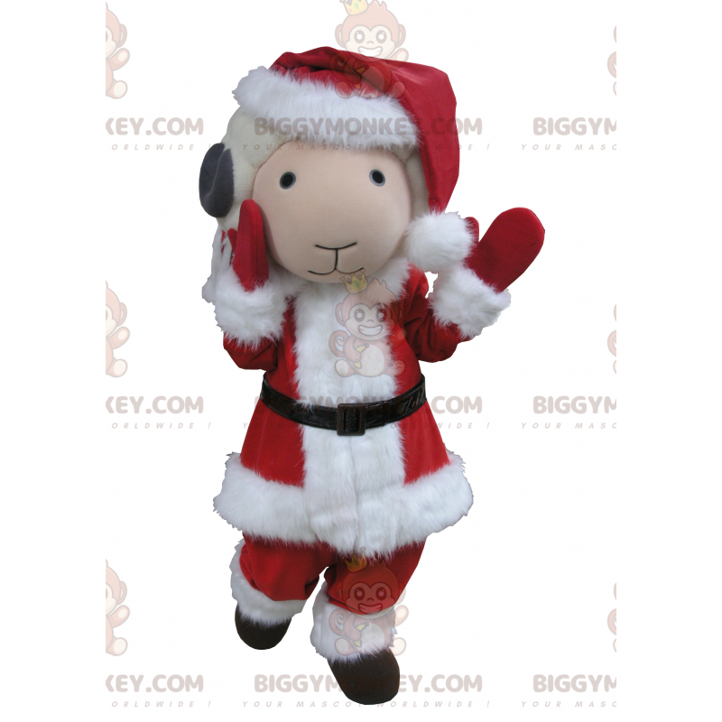 Costume de mascotte BIGGYMONKEY™ de bouc blanc et gris en tenue Costume de mascotte BIGGYMONKEY™ de bouc blanc et gris en tenue