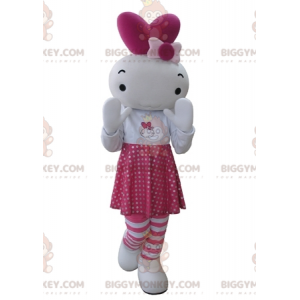 Fantasia de mascote BIGGYMONKEY™ para boneca de coelho rosa e