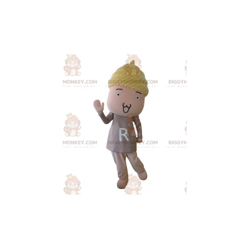 BIGGYMONKEY™ Maskotkostume Baby Doll Pink med gult hår - BIGGYMONKEY™ Maskotkostume Baby Doll Pink med gult hår -