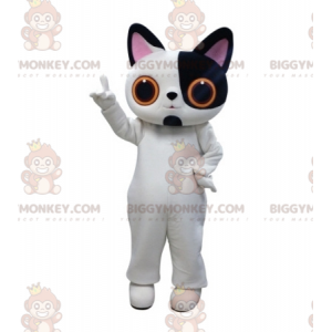 Big Eyes White and Black Cat BIGGYMONKEY™ Mascot Costume –