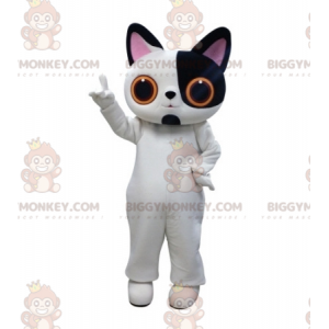 Big Eyes White and Black Cat BIGGYMONKEY™ maskottiasu -
