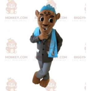 Disfraz de mascota BIGGYMONKEY™ de tigre marrón con traje y