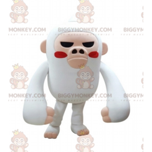 Fierce Looking White and Pink Monkey BIGGYMONKEY™ Mascot