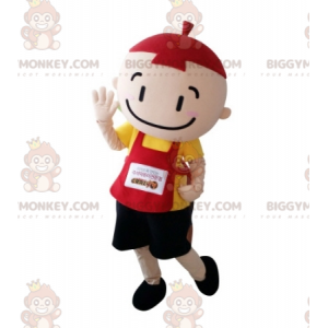 Colorful Little Boy BIGGYMONKEY™ Mascot Costume with Bib -