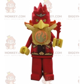 BIGGYMONKEY™ Lego punainen ja keltainen Eagle Bird -maskottiasu - Lintu maskotti - BIGGYMONKEY_05388 - BiggyMonkey.com