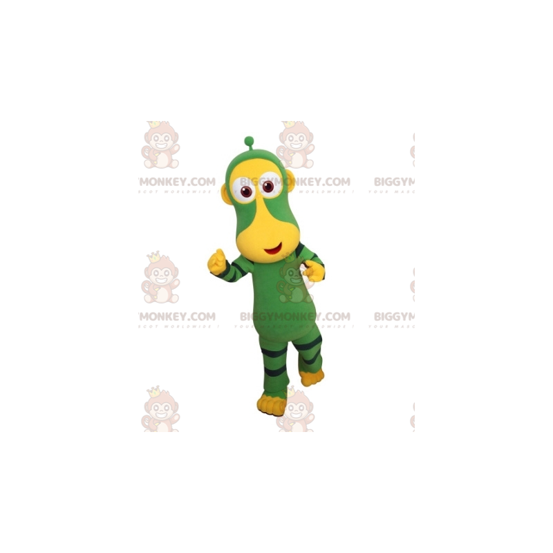 Costume de mascotte BIGGYMONKEY™ de singe vert et jaune. Costume de mascotte BIGGYMONKEY™ de singe vert et jaune.