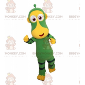 Green and Yellow Monkey BIGGYMONKEY™ Mascot Costume. Futuristic