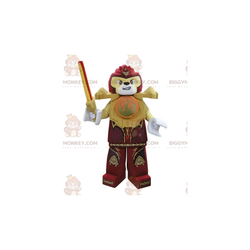 Costume de mascotte BIGGYMONKEY™ de Lego de tigre jaune et Costume de mascotte BIGGYMONKEY™ de Lego de tigre jaune et