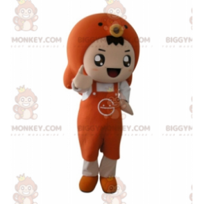 Kostým maskota oranžového chlapce BIGGYMONKEY™ se zástěrou a rybou - Rybí maskoti - BIGGYMONKEY_05394 - BiggyMonkey.com