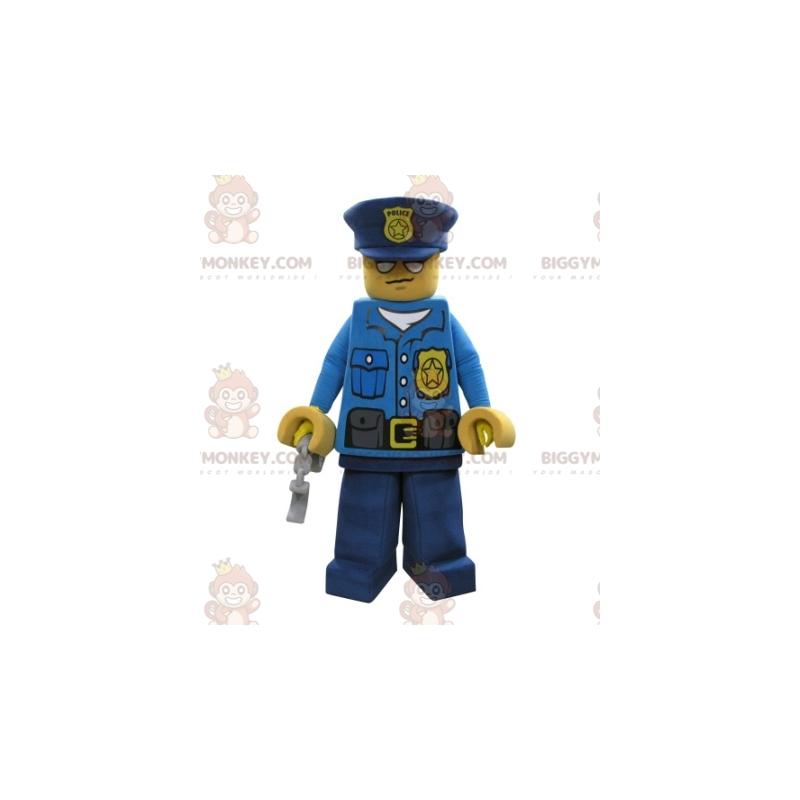 Lego BIGGYMONKEY™ maskotkostume iklædt politibetjent kostume - Lego BIGGYMONKEY™ maskotkostume iklædt politibetjent kostume -
