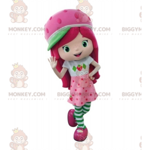 BIGGYMONKEY™ Strawberry Shortcake Famous Girl Rosa Mascot
