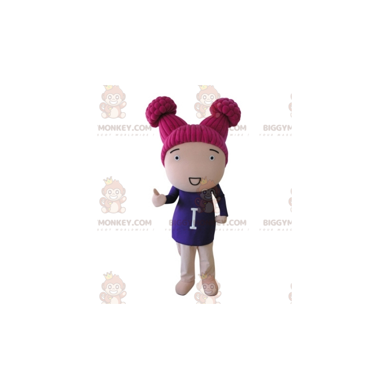 BIGGYMONKEY™-mascottekostuum voor meisjespop met roze haar - BIGGYMONKEY™-mascottekostuum voor meisjespop met roze haar -