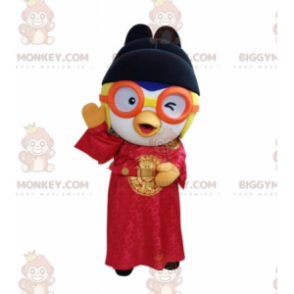 Lintu BIGGYMONKEY™ maskottiasu Aasialainen asu ja lasit - Lintu maskotti - BIGGYMONKEY_05398 - BiggyMonkey.com