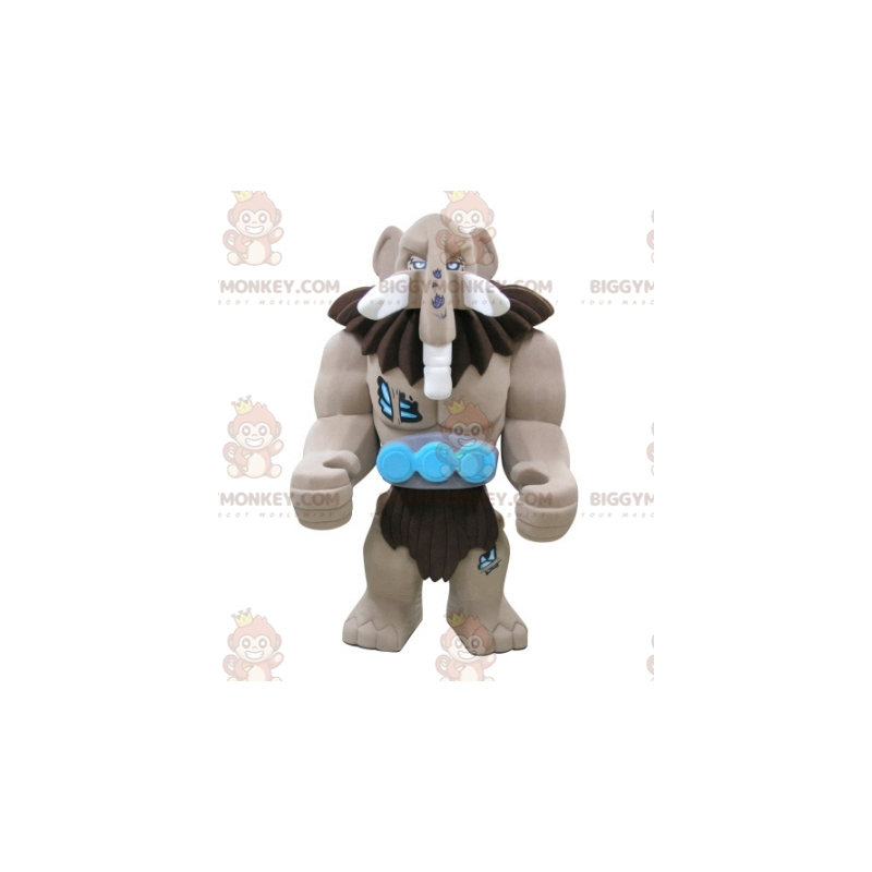 Riesiges braunes Mammut Lego BIGGYMONKEY™ Maskottchenkostüm - Riesiges braunes Mammut Lego BIGGYMONKEY™ Maskottchenkostüm -