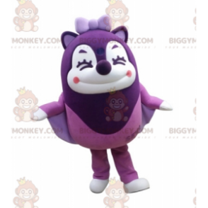 BIGGYMONKEY™ grinende Lilla flyvende egern-maskotkostume -