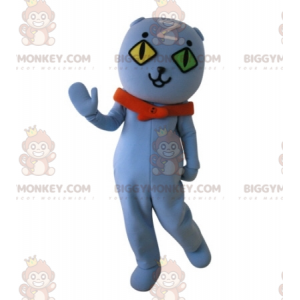 Traje da mascote do gato de olhos ímpares BIGGYMONKEY™. Traje