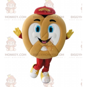 Costume de mascotte BIGGYMONKEY™ de Bretzel géant très souriant