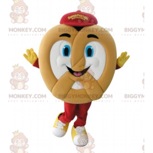 Very Smiling Giant Pretzel BIGGYMONKEY™ Mascot Costume -