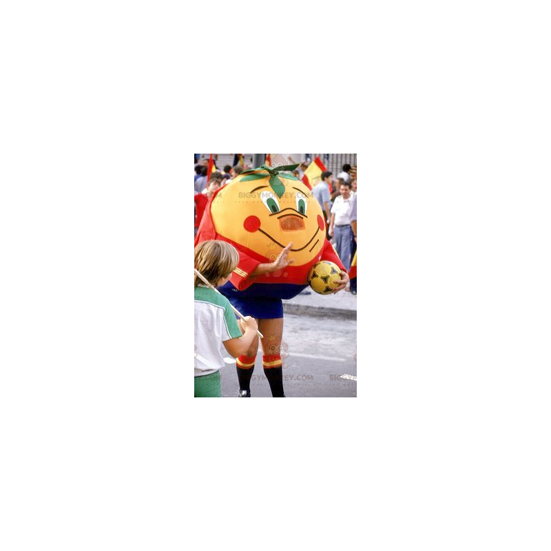 Fantasia de mascote gigante laranja BIGGYMONKEY™ em roupas Fantasia de mascote gigante laranja BIGGYMONKEY™ em roupas