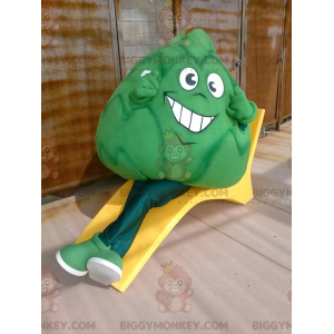 Disfraz de mascota de col verde de alcachofa gigante