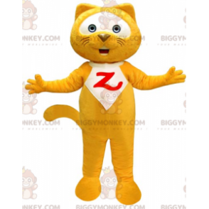 Sjovt kæmpe gul og hvid kat BIGGYMONKEY™ maskot kostume -