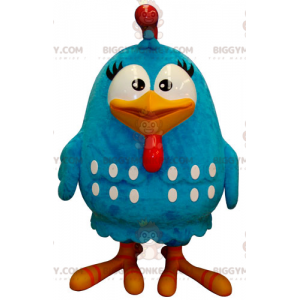 Kostým velkého obřího modrobílého ptáka BIGGYMONKEY™ maskota –