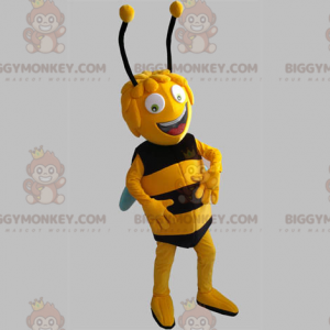 Στολή μασκότ Maya the Bee BIGGYMONKEY™. κίτρινη και μαύρη
