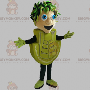 Green Man BIGGYMONKEY™ maskotkostume. grøn mand -