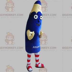 Giant Blue Pencil BIGGYMONKEY™ Mascot Costume. Pen BIGGYMONKEY™