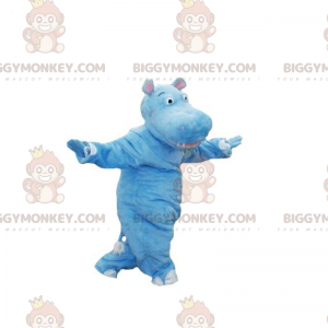 Costume de mascotte BIGGYMONKEY™ d'hippopotame bleu.