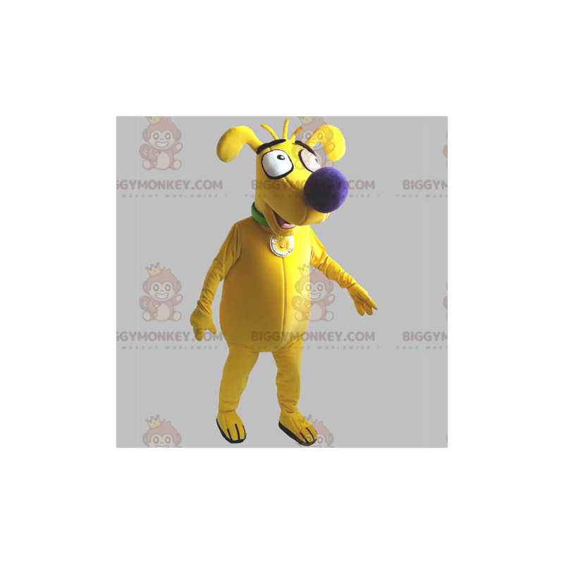 Divertente e simpatico costume da mascotte cane giallo