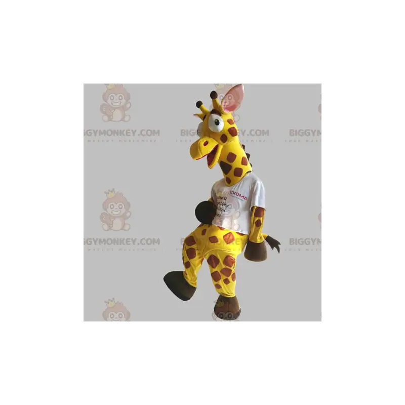 Reuze grappige gele en bruine giraf BIGGYMONKEY™ Reuze grappige gele en bruine giraf BIGGYMONKEY™