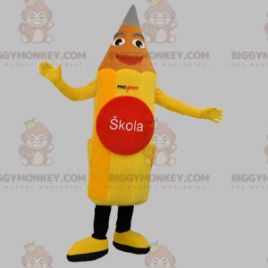 Giant Smiling Yellow Pencil BIGGYMONKEY™ Mascot Costume -