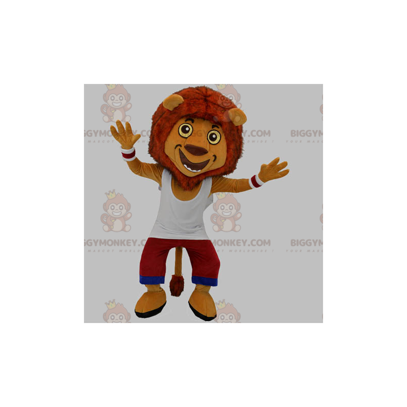 BIGGYMONKEY™ maskotkostume Sporty gul og orange tiger med flot BIGGYMONKEY™ maskotkostume Sporty gul og orange tiger med flot