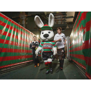 Big White Rabbit BIGGYMONKEY™ Mascot Costume In Sportswear –