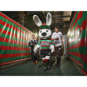 Big White Rabbit BIGGYMONKEY™ Mascot Costume In Sportswear –