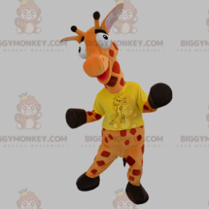 Giant Orange and Red Giraffe BIGGYMONKEY™ Mascot Costume –