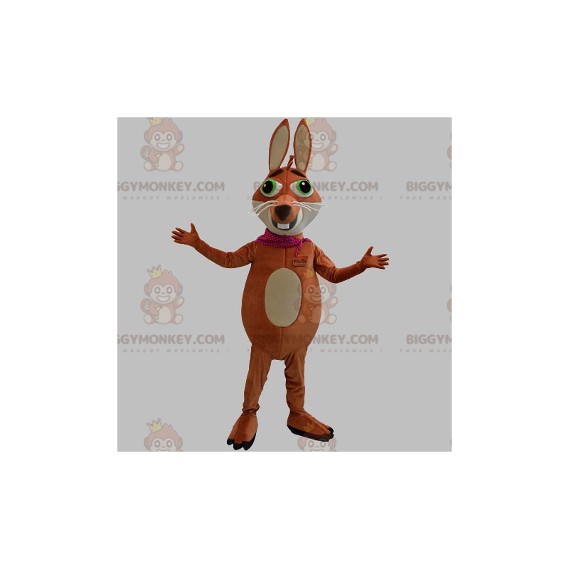 Costume de mascotte BIGGYMONKEY™ de renard marron et beige avec Costume de mascotte BIGGYMONKEY™ de renard marron et beige avec