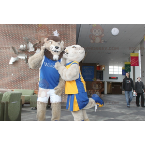 2 BIGGYMONKEY™-leijonan ja leijonan maskottia - Biggymonkey.com