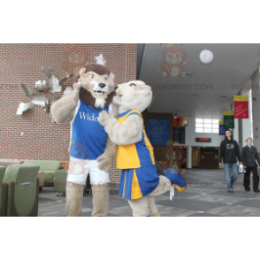 2 BIGGYMONKEY™s lion and lioness mascots - Biggymonkey.com